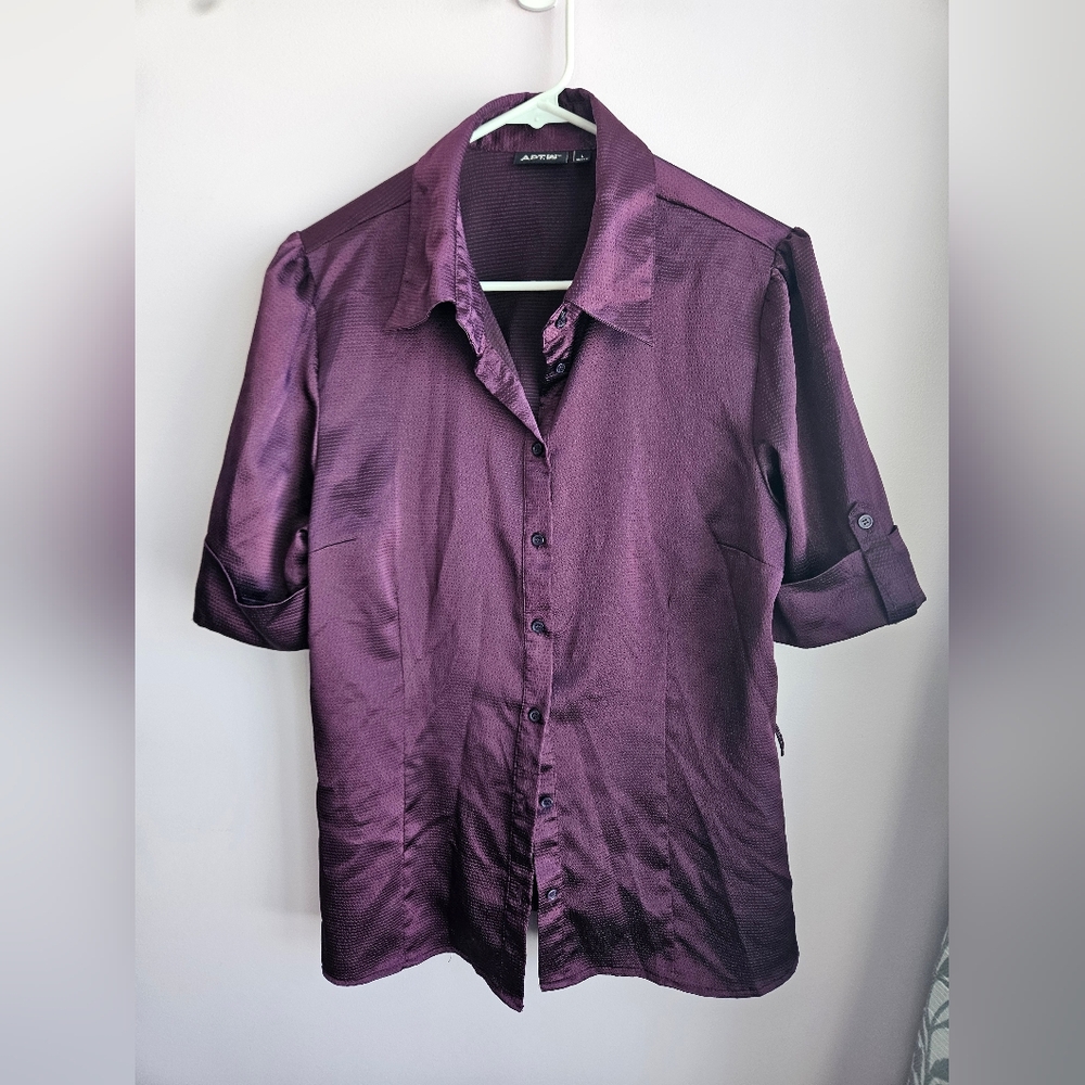 Apt. 9 Women's Deep Purple Button Down Shirt